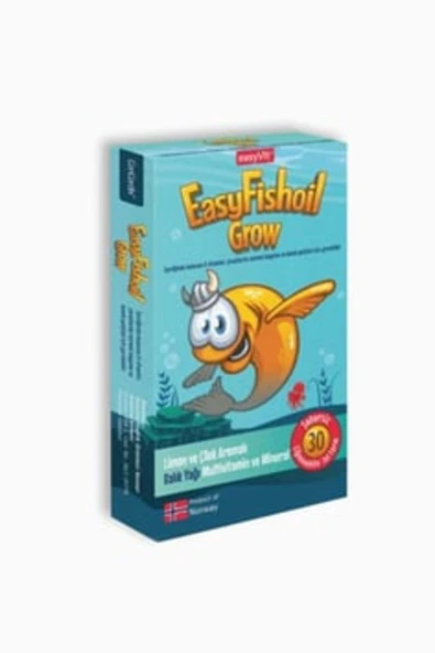 EASY Fish Oil Grow 30 Jel Limon Ve Çilek Aromalı Tablet