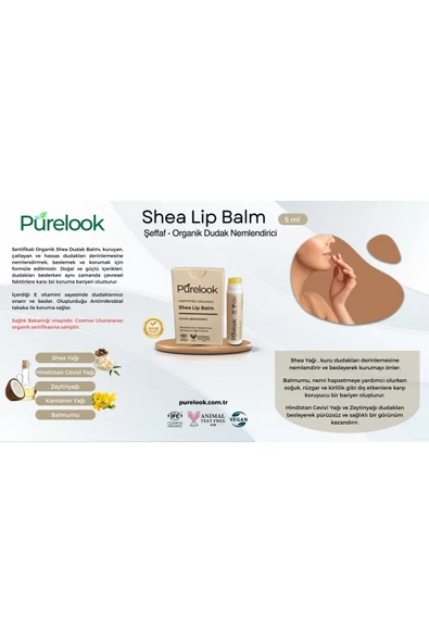 PURELOOK Renksiz Şeffaf Dudak Balmı 5 ml (ORGANİK) - 3
