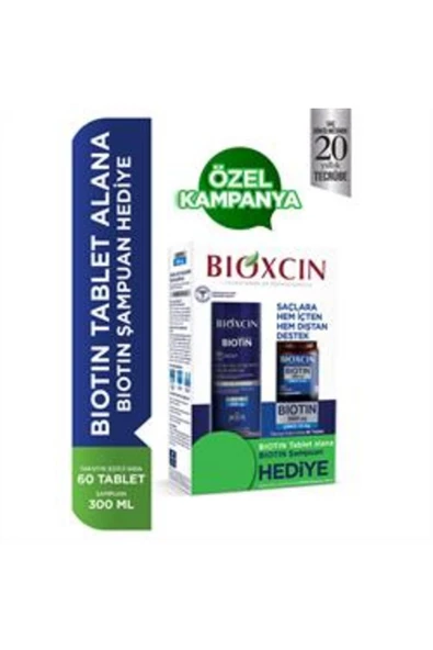 BİOXCİN Biotin 5000 Mcg 60 Tablet Şampuan 300ml Set