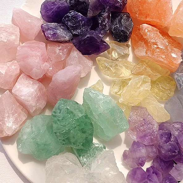 Aromaterapi Kristal Saklama Kavanozu - Mor Sarı Turuncu Beyaz Yeşil Toz (600g)