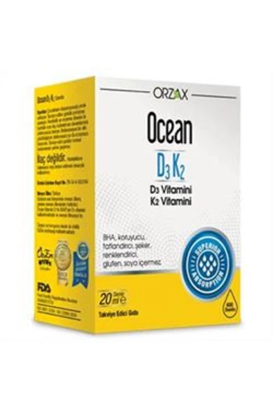 ORZAX Ocean D3k2 Vitamin Damla 20ml