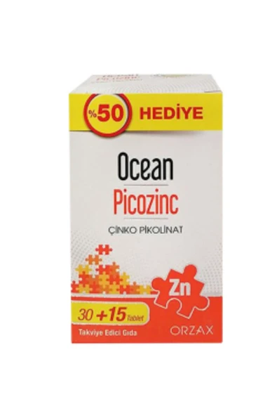 ORZAX Ocean Picozinc Takviye Edici Gıda 45 Tablet ürün görseli 1