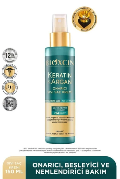Bioxcin Keratin Argan Onarıcı Sıvı Saç Kremi 150 Ml