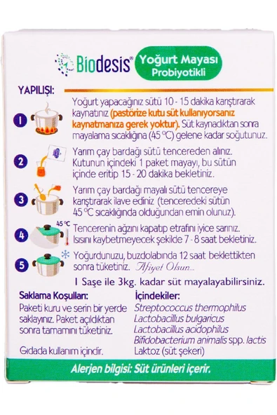 Biodesis Probiyotikli Yoğurt Mayası 1gr X 4 Paket- 1 Kutu 4 Paket - 4