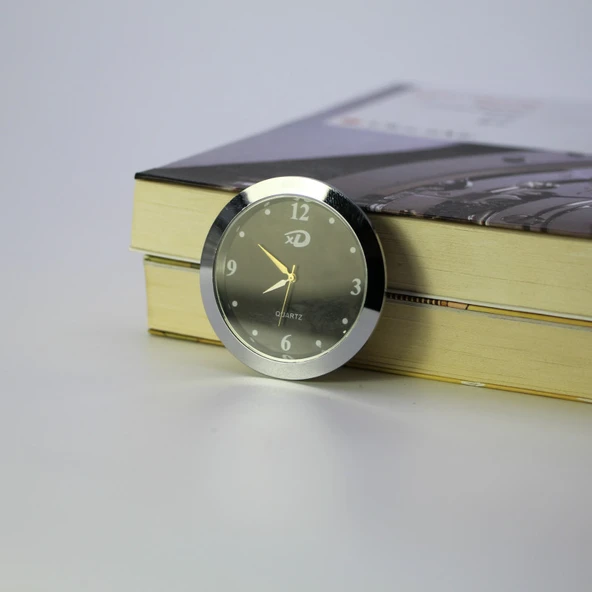 Mini Araba Saati - 45/40mm - Altın Kasa - Beyaz Zemin - Romen Rakamlı - 12