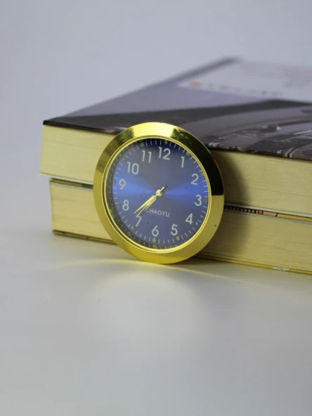 Mini Araba Saati - 45/40mm - Altın Kasa - Beyaz Zemin - Romen Rakamlı - 5