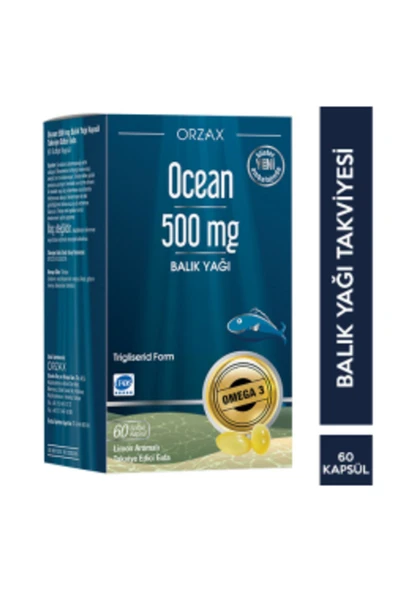 ORZAX Ocean Omega 3 500 Mg Saf Balık Yağı 60 Kapsül