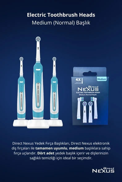 DİRECT NEXUS Elektrikli Diş Fırçası Yedek Başlığı 4'lü (oral-b Uyumlu ) Medıum Orta Sertlik - 2