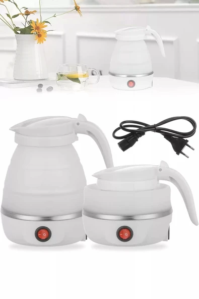 Tilbe Home Silikon Katlanır Elektrikli Kahve Çay Su Isıtıcı Kettle Taşınabilir Seyahat Piknik Demlik 600ml. - 4