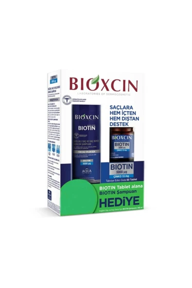 BİOXCİN Biotin 5000 Mcg 60 Tablet + Biotin Şampuan 300 ml Set
