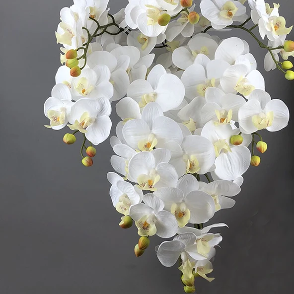 Yapay 9 Başlıklı Film Phalaenopsis Orkide Çiçeği - Açık Mor - 9