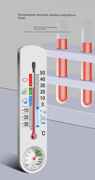 Hassas Bebek Odası Termometre Higrometre - Metal Bazalı Model - 12