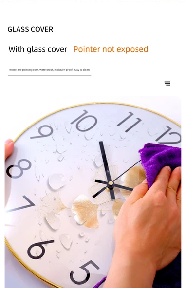 Oturma Odası Modern Takvimli Duvar Saati - 12 inç İleri Desenli - 11