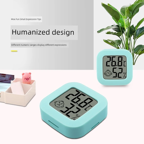 Dijital Higrometre Termometre KD-51 - Siyah, Anahtar Düğmeli - Resim 2