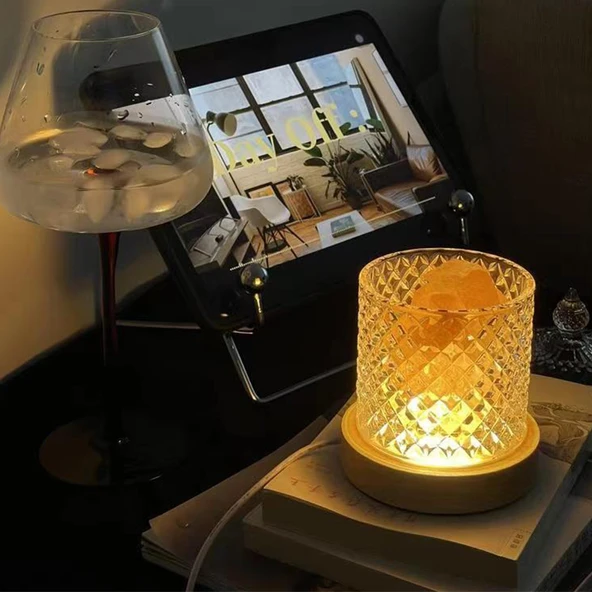 Aromaterapi Uçucu Yağ Taşlı Cam Kavanoz - Yeşil Kristal 200g - 6