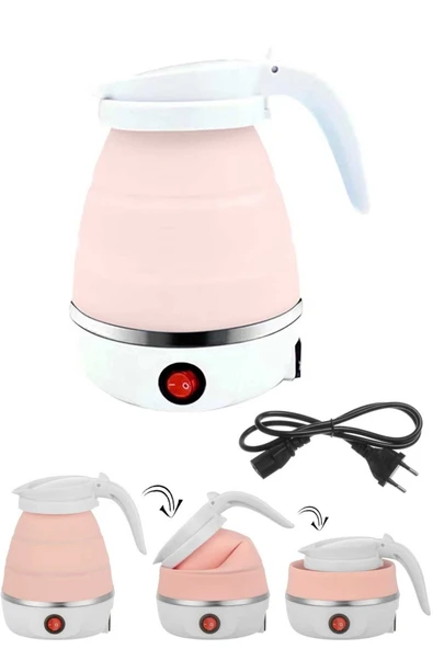 Tilbe Home Silikon Katlanır Elektrikli Kahve Çay Su Isıtıcı Kettle Taşınabilir Seyahat Piknik 600ml.