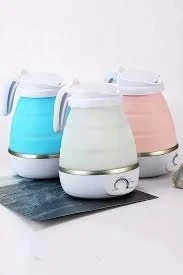 Tilbe Home Silikon Katlanır Elektrikli Çay Kahve Su Kettle Mavi Taşınabilir Seyahat Piknik Çaydanlık 600ml - 3