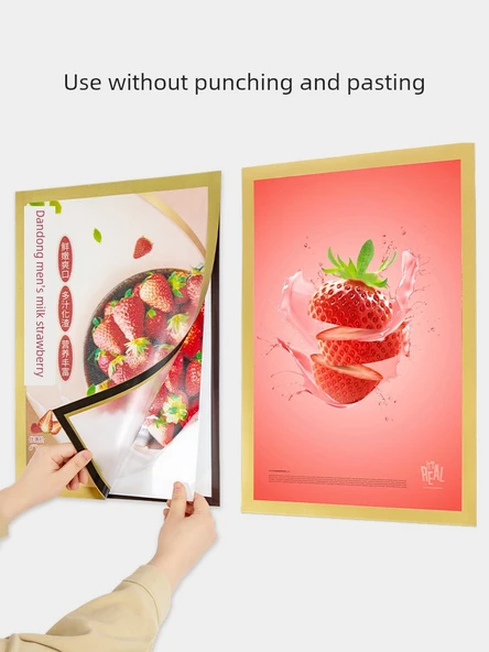 A3 29.7x42cm Altın Rengi Yumuşak Manyetik Poster Çerçevesi - 2