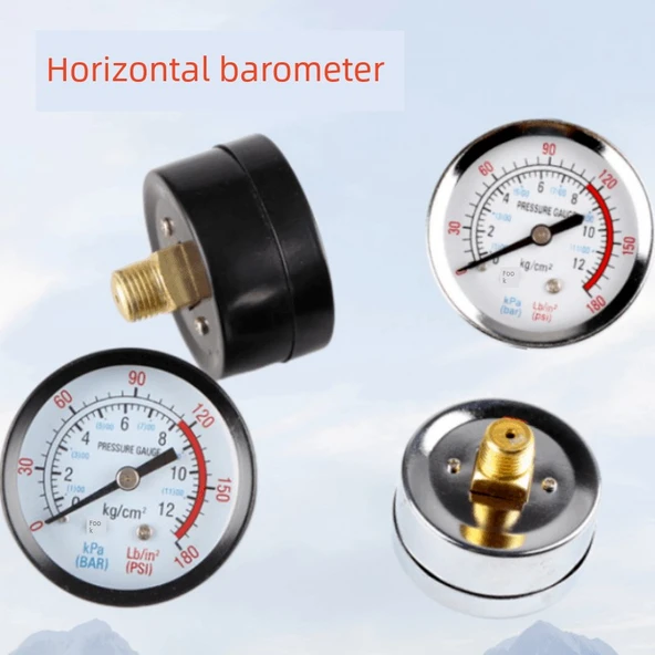 Y40 Y50 Yatay Basınç Ölçer - Elektrostatik Paslanmaz 2 Nokta Diş - Resim 2