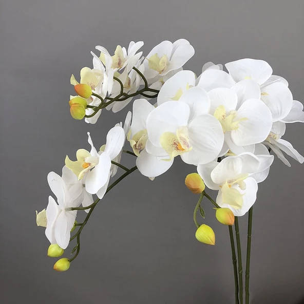 Yapay 9 Başlıklı Film Phalaenopsis Orkide Çiçeği - Açık Mor - 12