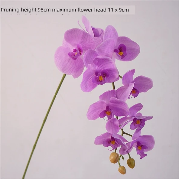 Yapay 9 Başlıklı Film Phalaenopsis Orkide Çiçeği - Açık Mor - 1