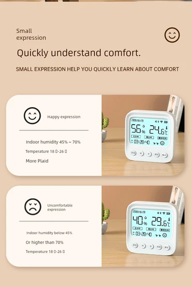 İç Ortam Termometre Higrometre - Timer ve Arka Işık - Resim 10