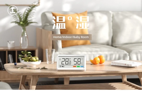 Manyetik Buzdolabı Termometre Higrometresi - Direkt Takılan Termometre + Arka Işıklı Elektronik Higrometre - 7