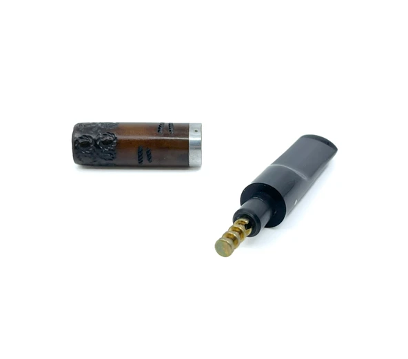 Pipsan Metal Filtreli Sigar* İşlemeli Ağızlık 7 mm Çap - Kahverengi - 4