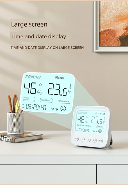 İç Ortam Termometre Higrometre - Timer ve Arka Işık - Resim 11