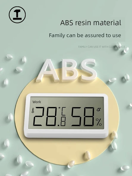 Manyetik Buzdolabı Termometre Higrometresi - Direkt Takılan Termometre + Arka Işıklı Elektronik Higrometre - 4