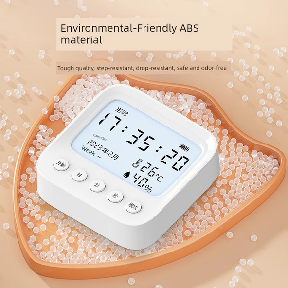 İç Ortam Termometre Higrometre - Timer ve Arka Işık - Resim 3