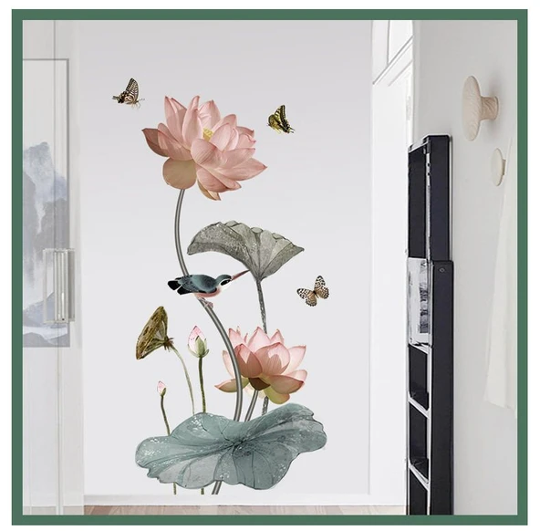 3D Lotus Çiçeği Duvar Stickerı - Lotus 2 - 10