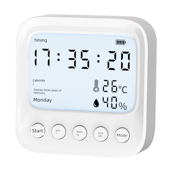 İç Ortam Termometre Higrometre - Timer ve Arka Işık - Resim 4