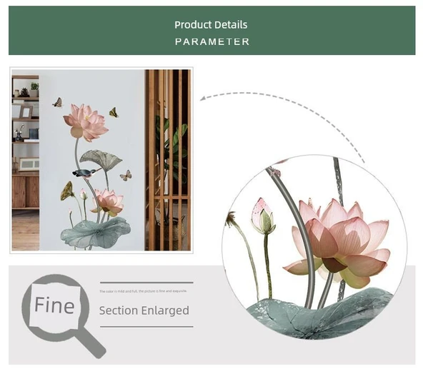 3D Lotus Çiçeği Duvar Stickerı - Lotus 2 - 8