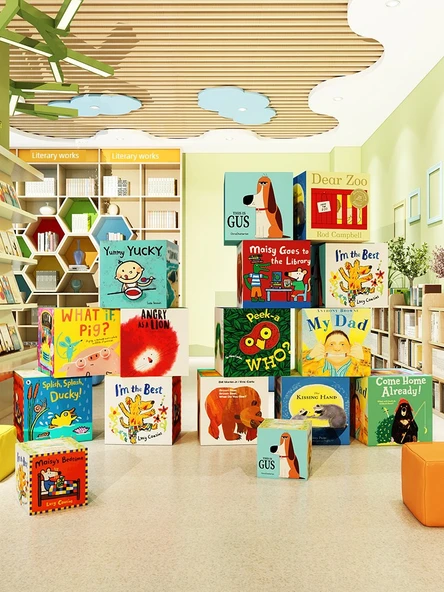 Resimli Kitaplık Duvar Dekoru - B10320 Resimli Kitap Kutusu 1A-KT Kartı - Süper Küçük - 3