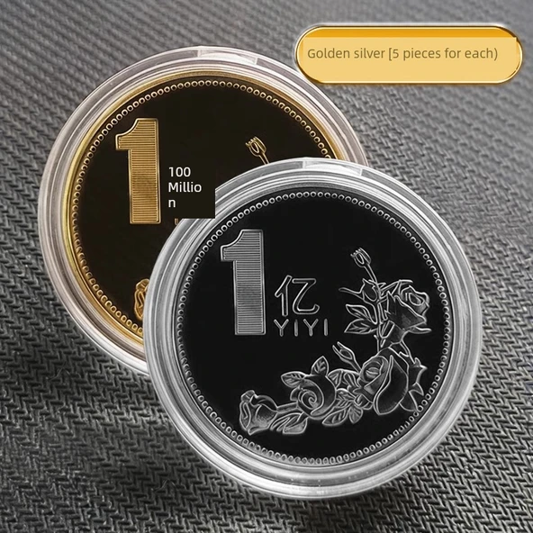 Yaratıcı 0.1 Milyar Yuan Hatıra Para - Altın ve Gümüş Renk 5'erli Paket