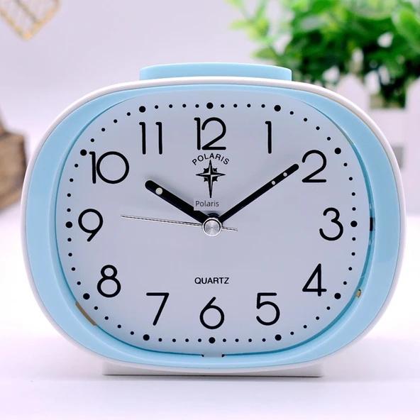 Büyük Yazılı Gece Lambalı Erteleme Özellikli Çalar Saat - Mavi-1
