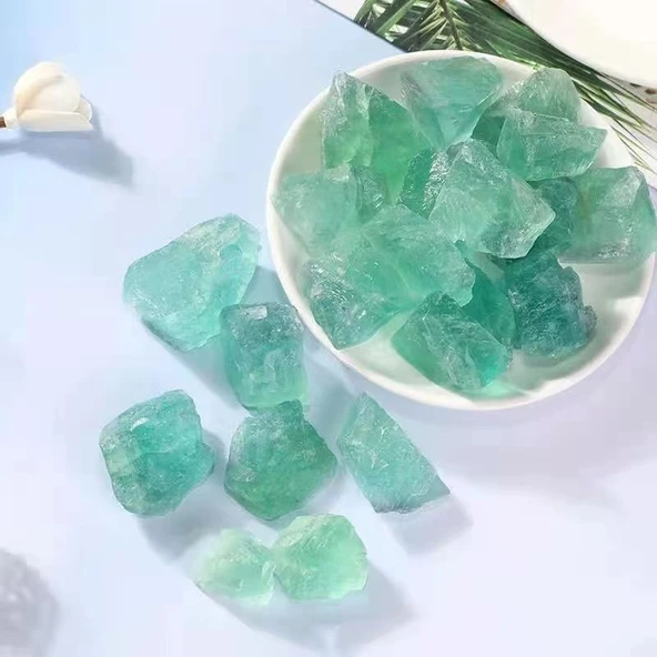 Kristal Aromaterapi Taş Saklama Kavanozu - Yeşil Kristal (100g)