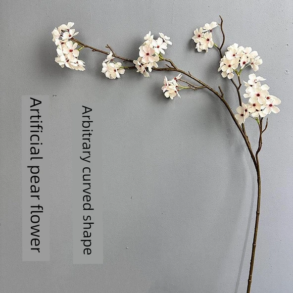 Yapay Armut Çiçeği Dalı - Tatlı Armut Çiçekleri Beyaz (90cm) - 2