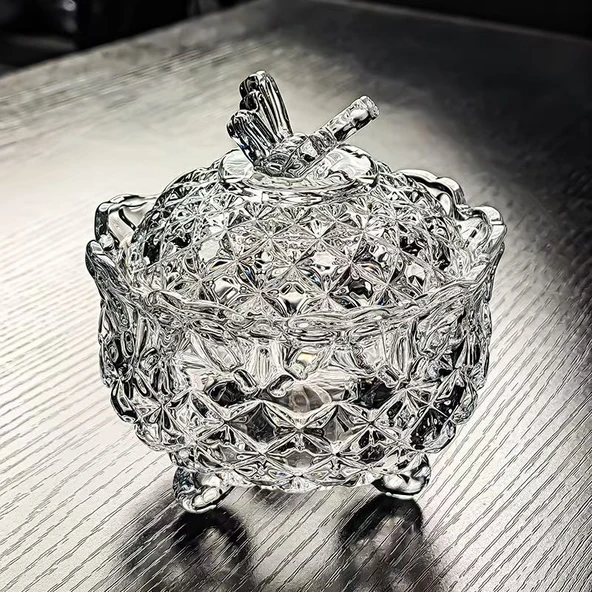 Gece Lambalı Cam Tütsü Taş Saklama Kutusu - Yeşil Kristal 100g - 6