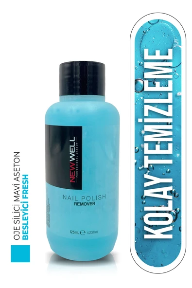 NEW WELL Oje Silici Mavi Aseton,Besleyici Fresh 125 ML