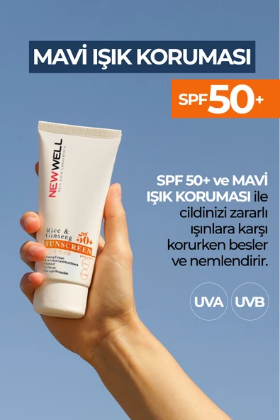 NEW WELL 3 Adet Rice & Ginseng Sunscreen Spf50+ Pirinç Özlü Güneş Kremi 50 ML - 4