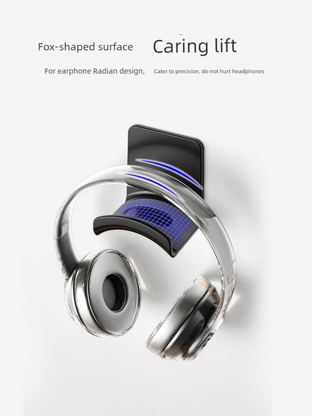 Bluetooth Kulaklık Standı - Siyah Asma Aparatlı + Ayı Yamalı - 5