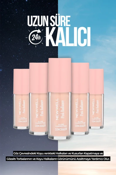 NEW WELL Pink Radiance Glow Corrector Concealer Pembe Işıltılı,Parlaklık,Düzeltici,Kapatıcı 8 GR - 3