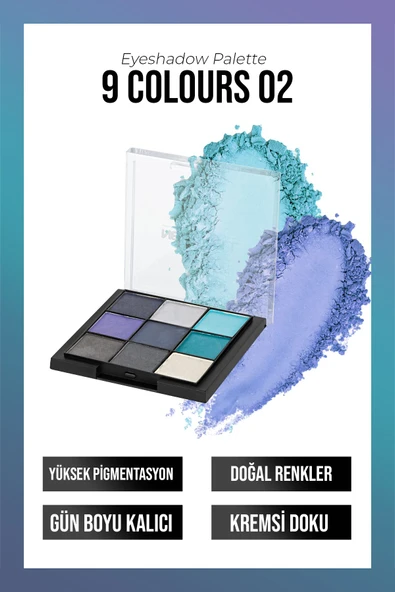 NEW WELL Eyeshadow Palette 9 Colours No 02