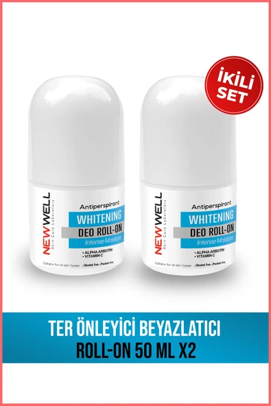 NEW WELL 2 Adet Ter Önleyici Beyazlatıcı Roll-On 50 ML
