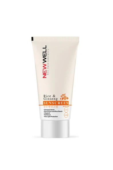 NEW WELL 2 Adet Rice & Ginseng Sunscreen Spf50+ Pirinç Özlü Güneş Kremi 50 ML - 6