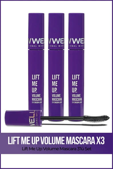 NEW WELL 3x Lift me up Volume Mascara 8 ml Üçlü Set
