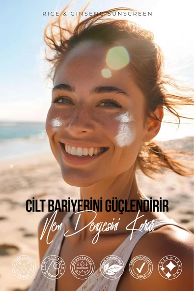 NEW WELL 3 Adet Rice & Ginseng Sunscreen Spf50+ Pirinç Özlü Güneş Kremi 50 ML - 5