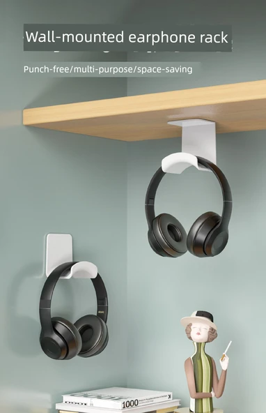 Bluetooth Kulaklık Standı - Açık Mavi İki Adet Duvar Tipi - 7
